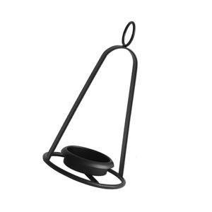 Premium <b>Black</b> Metal Ring <b>Candle</b> <b>Holder</b> Hanging Conical Shape Tabletop Decorative Stand for Home for Christmas - Product Image 1