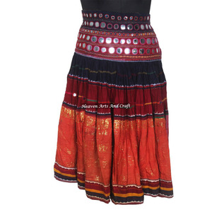 Hand Embroidered and Mirrors Embellished Banjara Skirt Made by Tribes Kutchh Gujarat - Product Image 1
