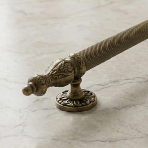 Modern Baroque Crest Door <b>Handle</b> Brass Antique Gold Finish Luxury Decorative Pull Premium Interior Exterior Door Hardware - Product Image 2