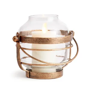 Handmade Premium Candle Holder with Geometric Open Frame ConstructionMiddle East Decorative Candle Holder for Premium Gift - Product Image 2