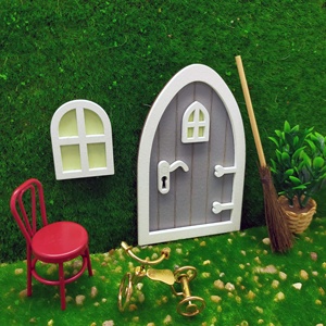 Mini ensemble de jouets de meubles en bois pour porte et fenêtre pour maison de poupée, accessoire de bricolage, à partir de 14 ans - Product Image 5