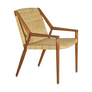 Silla de Comedor de Madera de Teca Hecha a Mano con Asiento de Ratán Tejido Natural – Muebles Minimalistas para Restaurantes, Cafés y Hoteles al por Mayor - Product Image 2