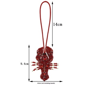 พวงกุญแจรูปปลาสีฟ้าขาว งานแฮนด์เมดสไตล์วินเทจ ประดับคริสตัลหลากสี ตัวอักษรภาษาอังกฤษแบบเรียงต่อกัน พร้อมสายคล้องข้อมือ - Product Image 3