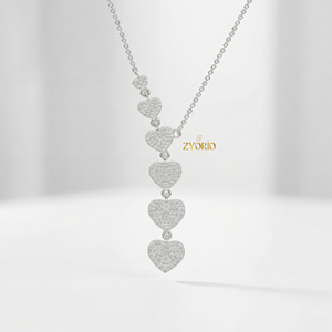 Beautiful Full Zircon Heart Tassel Pendant Necklace 925 Sterling Silver Rose Gold Plated Diamond Luxury Multi Drop <b>Jewelry</b> Women - Product Image 4