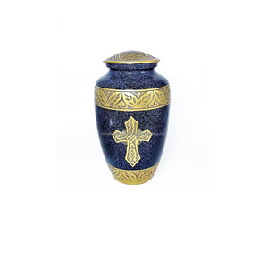 Urna de cremación de metal elegante y duradera para cenizas, urna conmemorativa de latón Premium, recuerdo funerario de tamaño adulto - Product Image 2