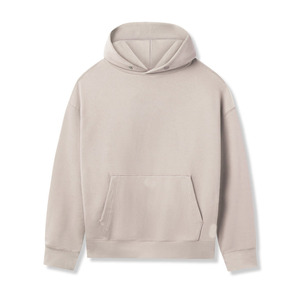 OEM Custom French Terry Gym Breathable Fleece with Quick Dry Snap Buttons Plus Size Embossed LOGO 100% Cotton Hoodies Men - Product Image 3