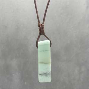 Caribbean Calcite Natural Crystal Unshaped Pendant Necklace with Adjustable <b>Rope</b> <b>Chain</b> for Men and Boys - Product Image 6