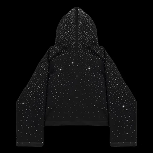 เสื้อฮู้ดไหมพรมปักลายตัวอักษรประดับเพชรทั้งตัว แบบยูนิเซ็กซ์ ผ้าฝ้าย 100% ผ้าฟลีซหนานุ่ม สำหรับฤดูหนาว รับสั่งซื้อจำนวนมาก - Product Image 3