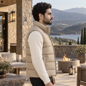 Gilet en duvet élégant pour homme, fabriqué avec une isolation en duvet de qualité supérieure, un tissu extérieur résistant, une coupe confortable et une chaleur douillette pour les voyages. - Product Image 4