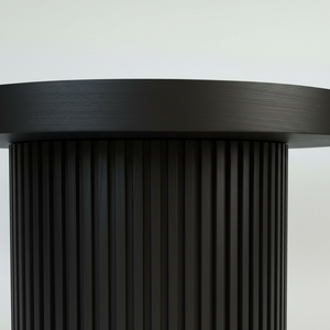 Table d'appoint design moderne, table basse ronde, pied unique, couleur marron clair, luxe, durable, bois d'hévéa, couleur dynamique - Product Image 5