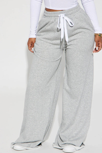 Women’s Wide Leg Sweatpants High Waist Drawstring Lounge <b>Pants</b> Ladies Loose Fit Fleece Sweatpants Casual Wide Leg Joggers Women - Product Image 2