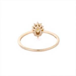 14K White Gold Oval Citrine and Diamond Signet Ring Resizable Wedding Band - Product Image 4