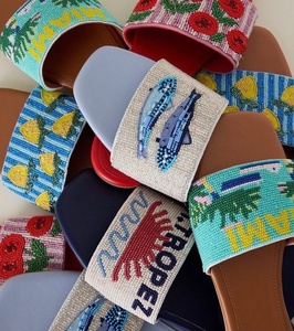 Hot Selling Modern Colorful Beaded Strap Women Slide Sandal Lightweight Comfortable Summer Footwear Outdoor Walking Boutique - Product Image 5