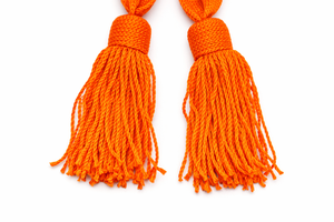 Cinturón de Cintura Ceremonial Naranja y Carmesí con Borlas, Accesorio de Vestir Formal de Primera Calidad - Product Image 6