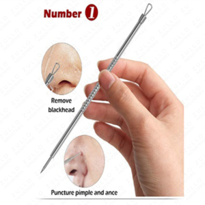 Extracteur de points noirs et d'acné en acier inoxydable, étanche, professionnel, avec logo personnalisé pour les soins de la peau (1 pièce) - Product Image 6