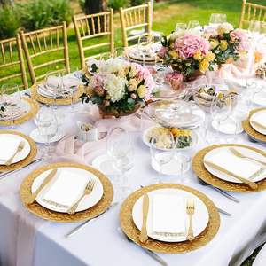 Plato Decorativo Premium de Acero Inoxidable, Reutilizable, No Tóxico, Moderno y Elegante para Decoración de Mesa en Bodas, Fiestas y Banquetes - Product Image 6