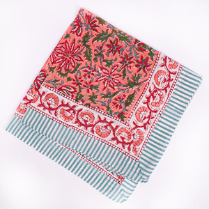 Unisex Boho Style Cotton Bandana Floral Printed Square Scarf Breathable Lightweight Summer <b>Head</b> <b>Wrap</b> Indigo Blue Mulmul - Product Image 6