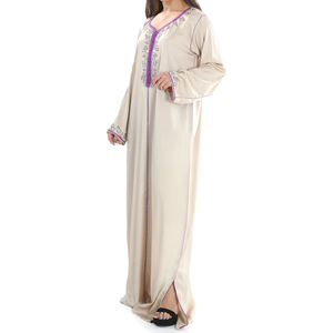 Jalabiya Premium Estilo Árabe para Mujer, Manga Larga, Vestido Modesto de Oriente Medio, Tela Suave y Cómoda - Product Image 2