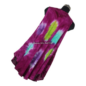 Vestido largo de rayón con efecto tie-dye para mujer, elegante vestido de noche sin mangas con efecto tie-dye para mujer - Product Image 1