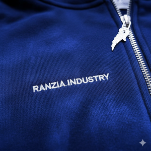 Sudadera con capucha pesada con cremallera para hombre RANZIA, diseño vintage con lavado ácido y pedrería DTG. Sudadera con capucha con cremallera para hombre RANZIA de alta gama con lavado ácido y efecto desgastado. - Product Image 3