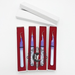 Pince à cils professionnelle Ombre Silver Point Outil d'extension en acier inoxydable de haute qualité avec revêtement en poudre - Product Image 2