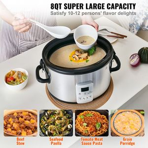 Pentola elettrica digitale da 8QT 320W con timer da 20 ore e coperchio in ceramica - Product Image 2