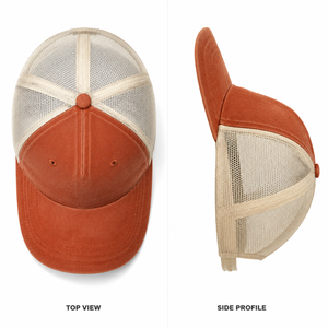 Gorra trucker estructurada con panel trasero de malla fina y parche tejido personalizado, panel frontal de pana, para regalos promocionales, proveedor mayorista - Product Image 6