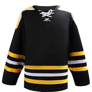 Maillot de hockey vierge en gros, impression sérigraphique personnalisée, uniforme de hockey sur glace respirant en polyester écologique, tailles plus pour équipes - Product Image 1