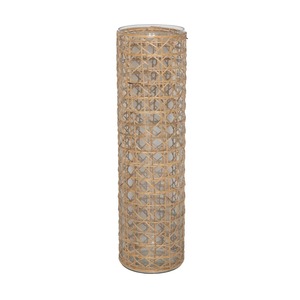 Portavelas cilíndrico de bambú y ratán hecho a mano, linterna tejida para decoración del hogar, bodas y fiestas - Product Image 1