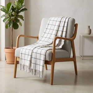 Mura Square Throw <b>White</b> Woven Soft Fabric Solid Long Lightweight Decorative Throw Blanket Home Textile Scarves Shawls <b>Sofa</b> Cover - Product Image 4