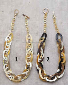 สร้อยคอเขาควายขัดเงาแฮนด์เมดแบบคลาสสิกสำหรับผู้หญิงเครื่องประดับปาร์ตี้พร้อมสายโซ่เชือกสีธรรมชาติที่ผ่านการรับรองจาก IGI - Product Image 6