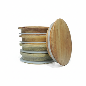 Couvercles en bois en gros pour bocaux en verre – Couvercles hermétiques en bois de manguier/teck pour pots à bougies et contenants – Tailles et finitions personnalisées - Product Image 1