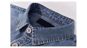 Nouveautés Tendance : Chemise en jean pour homme, à carreaux internationaux, décontractée et habillée, avec poche courte, vente en gros - Product Image 4