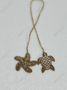 Wholesale Handmade Beaded Sea Turtle and Starfish Bag Charm Luxury Ocean Theme <b>Purse</b> Charm Keychain OEM ODM Private Label Manufa - Product Image 3