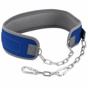 Double D-<b>Ring</b> Back Support Strap Home Wholesale Weighted Pull-up Belt <b>Thick</b> Neoprene Weight Lifting Dip Belt with Chain - Product Image 2