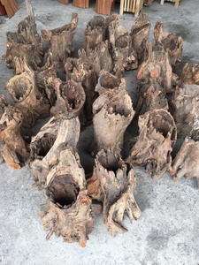 Decoración de jardín para el hogar, maceta de plantación de flores, tocón de árbol, madera Natural - Product Image 6