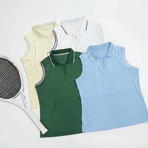 New Collar tennis suit <b>Sleeveless</b> Women's <b>Golf</b> Polo Shirt Outdoor Quick Dry Tennis <b>Golf</b> Athletic Shirts Women <b>Golf</b> Polo Shirts - Product Image 2