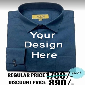 เสื้อแขนยาวผ้าฝ้ายสีทึบสำหรับผู้ชาย100% บังคลาเทศพร้อมโลโก้ตามสั่งสำหรับฤดูใบไม้ร่วง - Product Image 2