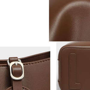 Sac fourre-tout en cuir véritable de haute qualité pour femme, grand sac à bandoulière, sac à main à poignée supérieure, sacoche décontractée de créateur, doublure en PU, élégant pour le quotidien - Product Image 2