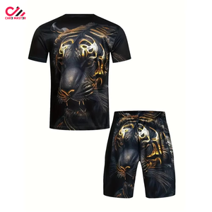 Conjuntos de Verano Sublimados 2026, Camiseta de Manga Corta con Cuello Redondo y Pantalones Cortos con Logotipo Personalizado, Conjunto de 2 Piezas para Hombre - Product Image 2