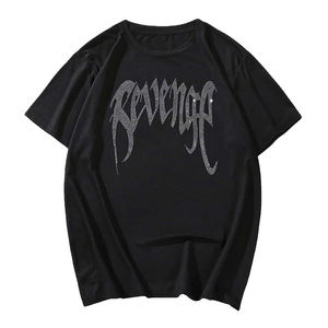 Camiseta moderna con pedrería y diseño brillante, de algodón transpirable, cómoda, perfecta para un estilo casual a la moda. - Product Image 1