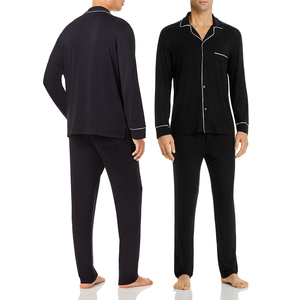 Pijamas de Manga Corta para Hombre de Alta Calidad, Conjunto Informal Sencillo, Venta al por Mayor, Pijamas de Verano Lisos Personalizados para Hombre - Product Image 4