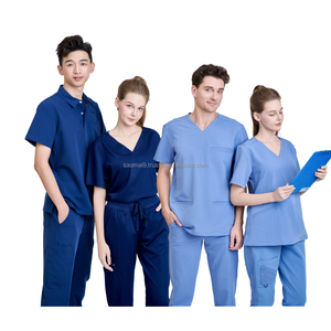 Tenues d'infirmière sur mesure, blouses blanches d'hôpital avec motifs, uniformes de dentiste gris clair pour homme, uniformes FMF OEM/ODM - Product Image 2