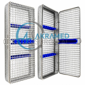 Stainless Steel Sterilization Cassette | 7 Instruments Dental <b>Mesh</b> Tray | Autoclave Disinfection Container Box with Silicone - Product Image 5