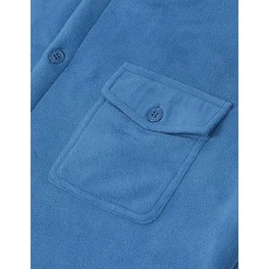 Chemises en flanelle doublées en sherpa pour hommes avec logo personnalisé, chaudes, à carreaux brossés, de haute qualité, style sweat-shirt. - Product Image 5