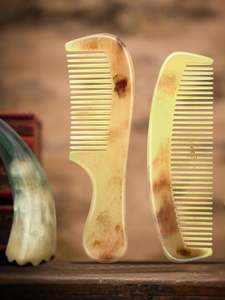 Peigne à cheveux en corne de buffle et de bœuf de haute qualité, Feng Shui religieux, fait main, poli, taille personnalisée, couleur naturelle - Product Image 4