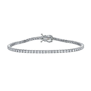 2Ct Diamond Tennis <b>Bracelets</b> 14k <b>Solid</b> Gold Round Sparkling Lab Grown Box Clasp 7In Minimalist Solitaire Everyday Modern Jewelry - Product Image 1