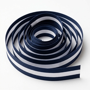 นีลคามัล อินดัสทรีส์ ขายส่งริบบิ้นโกรเกรนลายทางขนาด 25 มม. ริบบิ้นสีน้ำเงินกรมท่าขาวขนาด 1 นิ้ว สำหรับทำโบว์ติดผม ห่อของขวัญ ตกแต่งเหรียญรางวัล - Product Image 2