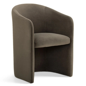 Modern Upholstered Dining <b>Chair</b> Tufted Armchair Indoor Side <b>Chair</b> <b>Brown</b> Lounge Seating - Product Image 1