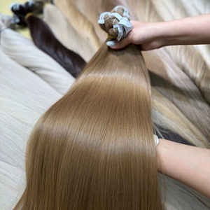 Weft <b>Hair</b> Extension Super Double Drawn Virgin <b>Hair</b> Brown Color 100% Vietnamese <b>Hair</b> Shipping Worldwide Factory Price - Product Image 1